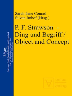 cover image of P. F. Strawson – Ding und Begriff / Object and Concept